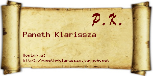 Paneth Klarissza névjegykártya